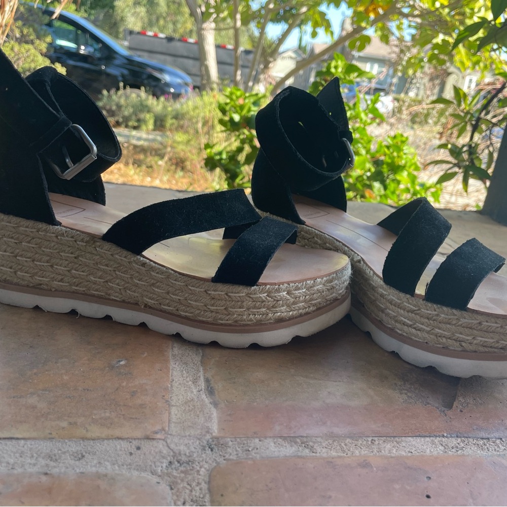 Dolce Vita Black Espadrille Wedges